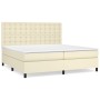 Cama box spring con colchón cuero sintético crema 200x200 cm de , Camas y somieres - Ref: Foro24-3142865, Precio: 697,63 €, D...