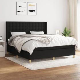 Box spring bed with black fabric mattress 160x200 cm by , Beds and slatted bases - Ref: Foro24-3132323, Price: 586,69 €, Disc...