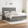 Cama box spring con colchón tela gris oscuro 160x200 cm de , Camas y somieres - Ref: Foro24-3142666, Precio: 550,78 €, Descue...