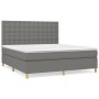 Box spring bed with dark gray fabric mattress 160x200 cm by , Beds and slatted bases - Ref: Foro24-3142666, Price: 585,22 €, ...