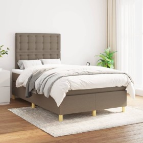 Box spring bed with taupe gray fabric mattress 120x200 cm by , Beds and slatted bases - Ref: Foro24-3142645, Price: 451,71 €,...