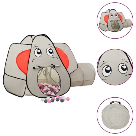 Elephant design play tent 250 balls gray 174x86x101cm by , Play tents and tunnels - Ref: Foro24-3107741, Price: 63,17 €, Disc...