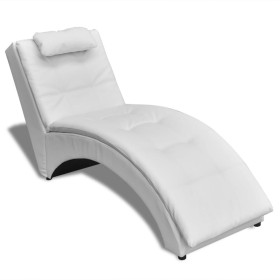 Diván con almohada de cuero sintético blanco de vidaXL, Divanes - Ref: Foro24-242217, Precio: 224,21 €, Descuento: %