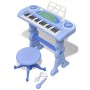 Piano de juguete de 37 teclas con taburete/micrófono para niños (Azul) de vidaXL, Instrumentos de juguete - Ref: Foro24-80119...