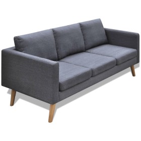 3-Sitzer-Sofa aus dunkelgrauem Stoff von vidaXL, Sofas - Ref: Foro24-242221, Preis: 299,66 €, Rabatt: %