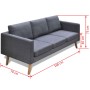 3 seater sofa in dark gray fabric by vidaXL, Sofas - Ref: Foro24-242221, Price: 300,84 €, Discount: %