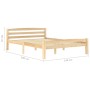 Estructura de cama de madera de pino maciza 140x200 cm de vidaXL, Camas y somieres - Ref: Foro24-322064, Precio: 146,07 €, De...