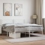 Metal bed frame with headboard and white footboard 150x200 cm by , Beds and slatted bases - Ref: Foro24-372346, Price: 99,92 ...