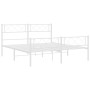 Metal bed frame with headboard and white footboard 150x200 cm by , Beds and slatted bases - Ref: Foro24-372346, Price: 99,92 ...