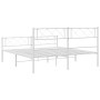 Metal bed frame with headboard and white footboard 150x200 cm by , Beds and slatted bases - Ref: Foro24-372346, Price: 99,92 ...