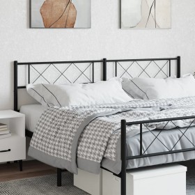 Black metal headboard 160 cm by , Headboards and footboards - Ref: Foro24-372312, Price: 30,21 €, Discount: %