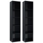 CD shelf 2 units glossy black plywood 21x16x93.5 cm by , CD and DVD storage - Ref: Foro24-802703, Price: 63,99 €, Discount: %