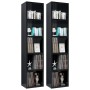 CD shelf 2 units glossy black plywood 21x16x93.5 cm by , CD and DVD storage - Ref: Foro24-802703, Price: 63,99 €, Discount: %