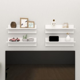 Wall shelf 4 pcs white plywood 60x11.5x18cm by , Shelves and shelves - Ref: Foro24-807316, Price: 28,59 €, Discount: %