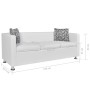 Weißes 3-Sitzer-Sofa aus Kunstleder von vidaXL, Sofas - Ref: Foro24-242211, Preis: 296,24 €, Rabatt: %