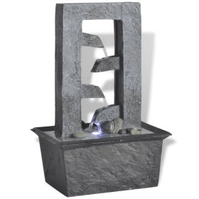 Zimmerwasserbrunnen mit Polyresin-LED-Licht von vidaXL, Brunnen und Wasserfälle - Ref: Foro24-242351, Preis: 24,61 €, Rabatt: %