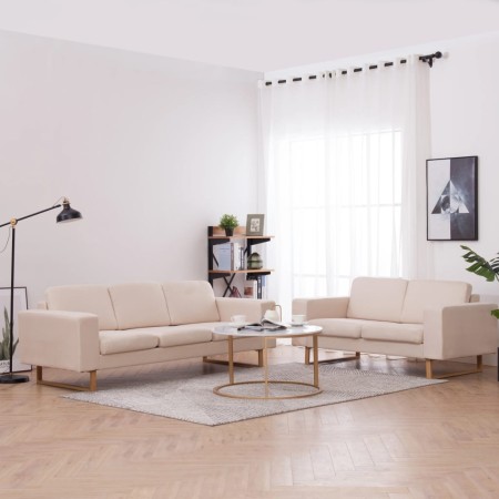 Cream fabric 2-piece sofa set by , Sofas - Ref: Foro24-276859, Price: 938,99 €, Discount: %