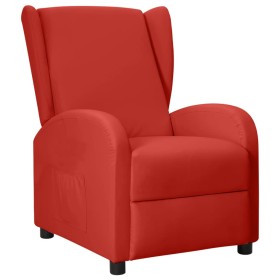 Sillón orejero reclinable de cuero sintético rojo tinto de , Sillones - Ref: Foro24-342329, Precio: 171,99 €, Descuento: %