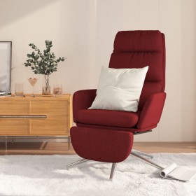 Sillón de relax con reposapiés de tela rojo tinto de , Sillones - Ref: Foro24-3097532, Precio: 139,99 €, Descuento: %