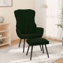 Sillón de relax con taburete terciopelo verde oscuro de , Sillones - Ref: Foro24-3097669, Precio: 146,42 €, Descuento: %