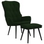 Sillón de relax con taburete terciopelo verde oscuro de , Sillones - Ref: Foro24-3097669, Precio: 146,42 €, Descuento: %