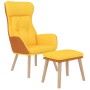 Relax armchair and stool in mustard yellow fabric and synthetic leather by , Armchairs - Ref: Foro24-3097767, Price: 149,99 €...