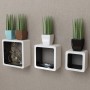 Floating wall shelves 3 pcs books/DVD MDF white black by vidaXL, Shelves and shelves - Ref: Foro24-242169, Price: 58,70 €, Di...