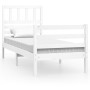 Estructura de cama individual de madera maciza blanco 90x190 cm de , Camas y somieres - Ref: Foro24-3101054, Precio: 101,05 €...