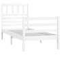 Estructura de cama individual de madera maciza blanco 90x190 cm de , Camas y somieres - Ref: Foro24-3101054, Precio: 101,05 €...