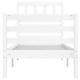 Estructura de cama individual de madera maciza blanco 90x190 cm de , Camas y somieres - Ref: Foro24-3101054, Precio: 101,05 €...