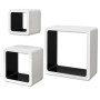 Floating wall shelves 3 pcs books/DVD MDF white black by vidaXL, Shelves and shelves - Ref: Foro24-242169, Price: 58,70 €, Di...