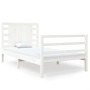 Estructura de cama madera maciza de pino blanco 90x190 cm de , Camas y somieres - Ref: Foro24-3104249, Precio: 118,63 €, Desc...