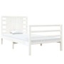 Estructura de cama madera maciza de pino blanco 90x190 cm de , Camas y somieres - Ref: Foro24-3104249, Precio: 118,63 €, Desc...