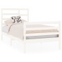 White solid wood single bed frame 90x190 cm by , Beds and slatted bases - Ref: Foro24-3105826, Price: 98,99 €, Discount: %