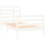 White solid wood single bed frame 90x190 cm by , Beds and slatted bases - Ref: Foro24-3105826, Price: 98,99 €, Discount: %