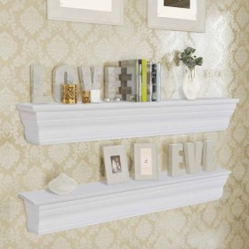 Aaliyah wall shelves 2 units white by vidaXL, Shelves and shelves - Ref: Foro24-242439, Price: 42,99 €, Discount: %