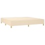 Cama box spring con colchón tela color crema 200x200 cm de , Camas y somieres - Ref: Foro24-3128874, Precio: 688,99 €, Descue...