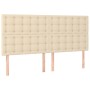 Cama box spring con colchón tela color crema 200x200 cm de , Camas y somieres - Ref: Foro24-3128874, Precio: 688,99 €, Descue...