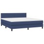 Box spring bed with mattress and LED blue fabric 160x200 cm by , Beds and slatted bases - Ref: Foro24-3133011, Price: 505,82 ...