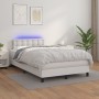 Cama box spring colchón y LED cuero sintético blanco 120x200 cm de , Camas y somieres - Ref: Foro24-3134214, Precio: 422,57 €...