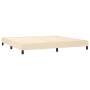 Cama box spring con colchón tela color crema 200x200 cm de , Camas y somieres - Ref: Foro24-3140406, Precio: 624,58 €, Descue...