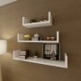 Floating wall shelves 3 pcs white MDF U shape books/DVD by vidaXL, Shelves and shelves - Ref: Foro24-242174, Price: 43,34 €, ...