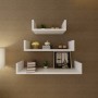 Floating wall shelves 3 pcs white MDF U shape books/DVD by vidaXL, Shelves and shelves - Ref: Foro24-242174, Price: 49,78 €, ...