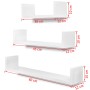 Floating wall shelves 3 pcs white MDF U shape books/DVD by vidaXL, Shelves and shelves - Ref: Foro24-242174, Price: 49,78 €, ...