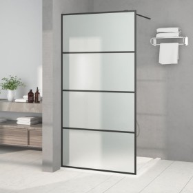 Black frosted ESG glass shower screen 100x195 cm by , Shower walls and screens - Ref: Foro24-152132, Price: 172,46 €, Discoun...