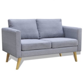 2 seater sofa in light gray fabric by vidaXL, Sofas - Ref: Foro24-242218, Price: 233,83 €, Discount: %