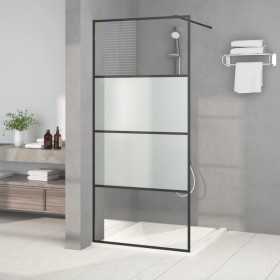 Black semi-frosted ESG glass shower screen 90x195 cm by , Shower walls and screens - Ref: Foro24-152126, Price: 146,99 €, Dis...