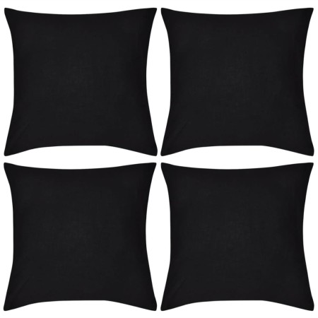 4 schwarze Kissenbezüge aus Baumwolle, 50 x 50 cm von vidaXL, Kissen - Ref: Foro24-130905, Preis: 25,69 €, Rabatt: %