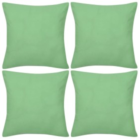 4 fundas verde manzana para cojines de algodón, 80 x 80 cm de vidaXL, Cojines - Ref: Foro24-130927, Precio: 17,99 €, Descuent...