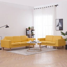 Yellow fabric 2-piece sofa set by , Sofas - Ref: Foro24-276864, Price: 790,99 €, Discount: %